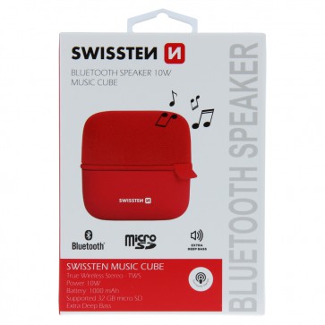 BLUETOOTH SPEAKER SWISSTEN MUSIC CUBE RED