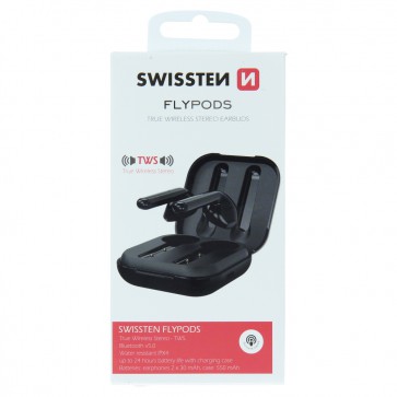 BLUETOOTH TWS EARPHONES SWISSTEN FLYPODS BLACK