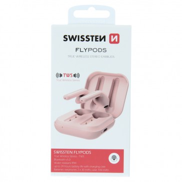 BLUETOOTH TWS EARPHONES SWISSTEN FLYPODS PINK