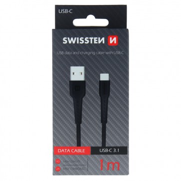 DATA CABLE SWISSTEN USB / USB-C 1,0 M BLACK