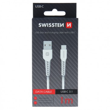 DATA CABLE SWISSTEN USB / USB-C 1,0 M WHITE