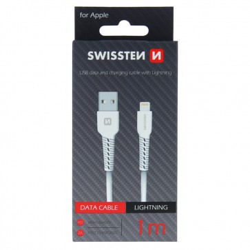DATA CABLE SWISSTEN USB / LIGHTNING 1,0 M WHITE