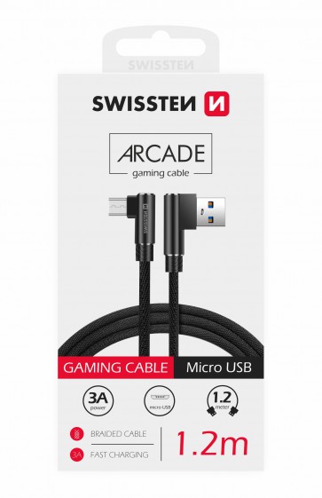 MAGNETIC DATA CABLE SWISSTEN ARCADE USB / MICRO USB 1.2 M BLACK