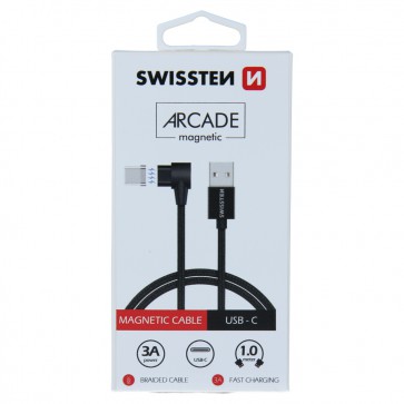MAGNETIC DATA CABLE SWISSTEN ARCADE USB / USB-C 1.0 M BLACK