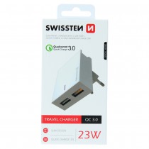 SWISSTEN TRAVEL CHARGER QC3.0 23W WHITE