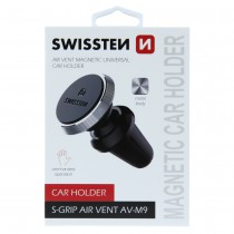 MAGNETIC CAR HOLDER SWISSTEN S-GRIP AIR VENT AV-M9 BLACK-SILVER