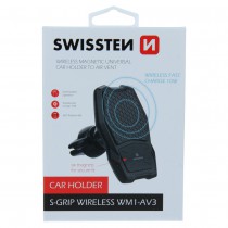 SWISSTEN MAGNETIC CAR HOLDER WITH WIRELESS CHARGER WM1-AV3