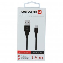 DATA CABLE SWISSTEN USB / MICRO USB 1,5 M BLACK (6,5mm)