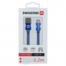 DATA CABLE SWISSTEN TEXTILE USB / USB-C 1.2 M BLUE