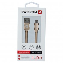 DATA CABLE SWISSTEN TEXTILE USB / MICRO USB 1.2 M GOLD