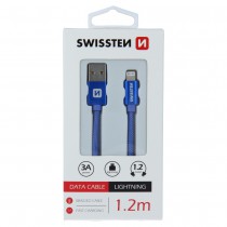 DATA CABLE SWISSTEN TEXTILE USB / LIGHTNING 1.2 M BLUE