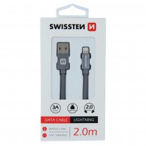 DATA CABLE SWISSTEN TEXTILE USB / LIGHTNING 2.0 M GREY
