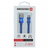 DATA CABLE SWISSTEN TEXTILE USB / LIGHTNING 2.0 M BLUE