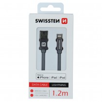DATA CABLE SWISSTEN TEXTILE USB / LIGHTNING MFi 1.2 M GREY