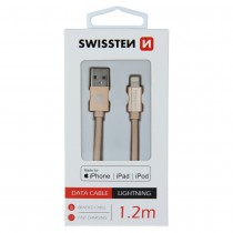 DATA CABLE SWISSTEN TEXTILE USB / LIGHTNING MFi 1.2 M GOLD