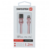 DATA CABLE SWISSTEN TEXTILE USB / LIGHTNING MFi 1.2 M ROSE/GOLD