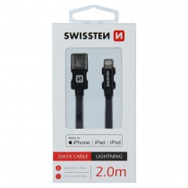 DATA CABLE SWISSTEN TEXTILE USB / LIGHTNING MFi 2.0 M BLACK