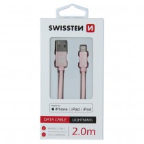 DATA CABLE SWISSTEN TEXTILE USB / LIGHTNING MFi 2.0 M ROSE/GOLD
