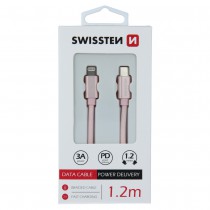 DATA CABLE SWISSTEN TEXTILE USB-C / LIGHTNING 1.2 M ROSE/GOLD