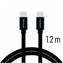 Swissten Textile Data Cable USB-C / USB-C 1.2M - Black