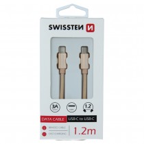 DATA CABLE SWISSTEN TEXTILE USB-C / USB-C 1.2 M GOLD