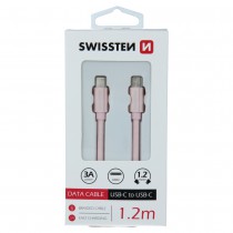 DATA CABLE SWISSTEN TEXTILE USB-C / USB-C 1.2 M ROSE/GOLD