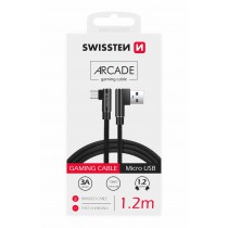 MAGNETIC DATA CABLE SWISSTEN ARCADE USB / MICRO USB 1.2 M BLACK