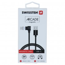 MAGNETIC DATA CABLE SWISSTEN ARCADE USB / USB-C 1.0 M BLACK