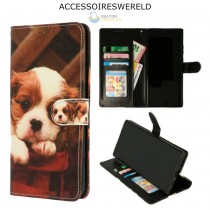 Bookcase Apple iPhone Xr - Portemonnee hoesje - Puppy Bruin Print