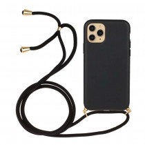 Just in Case Apple iPhone 12/12 Pro Soft TPU Case with Strap - Black